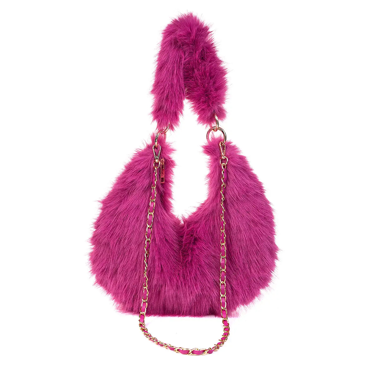 Pink Wild Orchid Shaggy Fur Handbag Park Lane BAG77