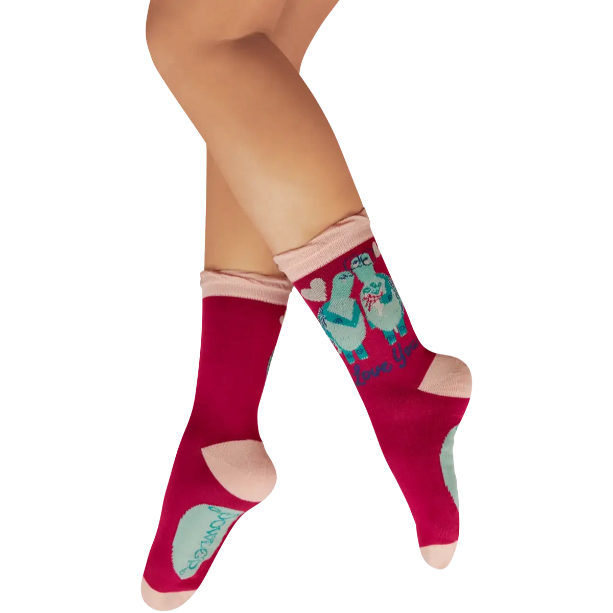 Powder Design Fuchia Love You Long Time Tortoises Ankle Socks in Southend