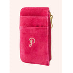 Fuchsia Pink Ikat Tiger Velvet Card Holder