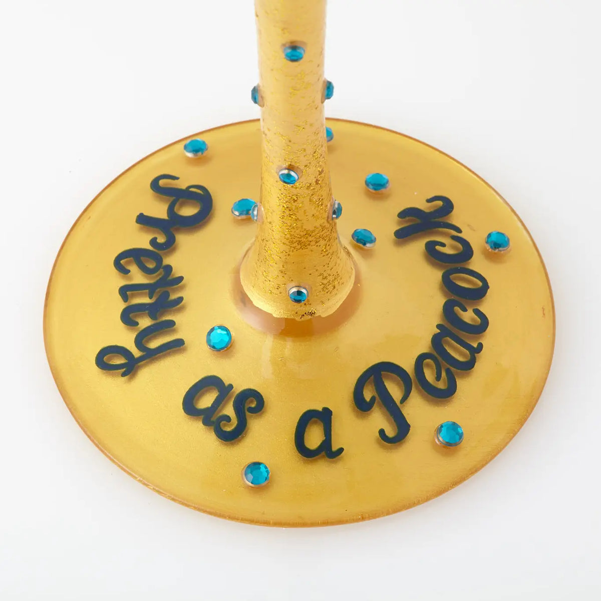 Pretty As A Peacock Wine Glass