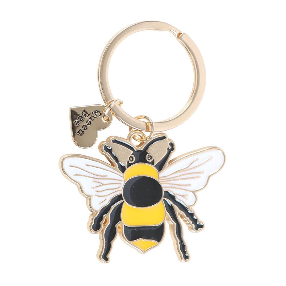 Queen Bee Enamel Keyring in Yellow and Black