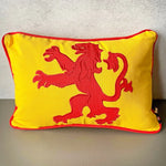 Red and Yellow Lion Rampant Scottish Banner Cushion