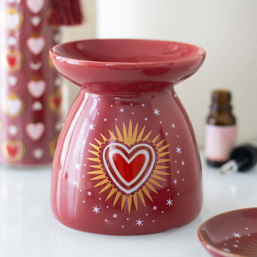 Red Sacred Heart Oil Burner