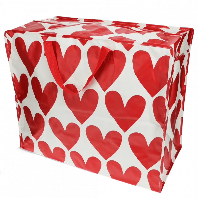 Red Hearts Jumbo Storage Bag