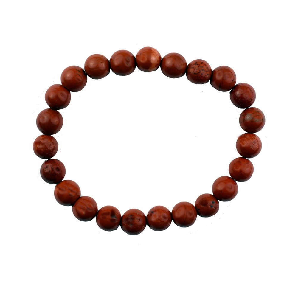 Red Jasper 8mm Gemstone Bead Bracelet