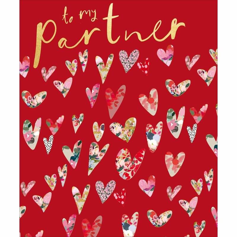Red w/Love Hearts Valentine Card for Partner