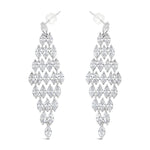 Rhodium Plated Cubic Zirconia Earrings E2129