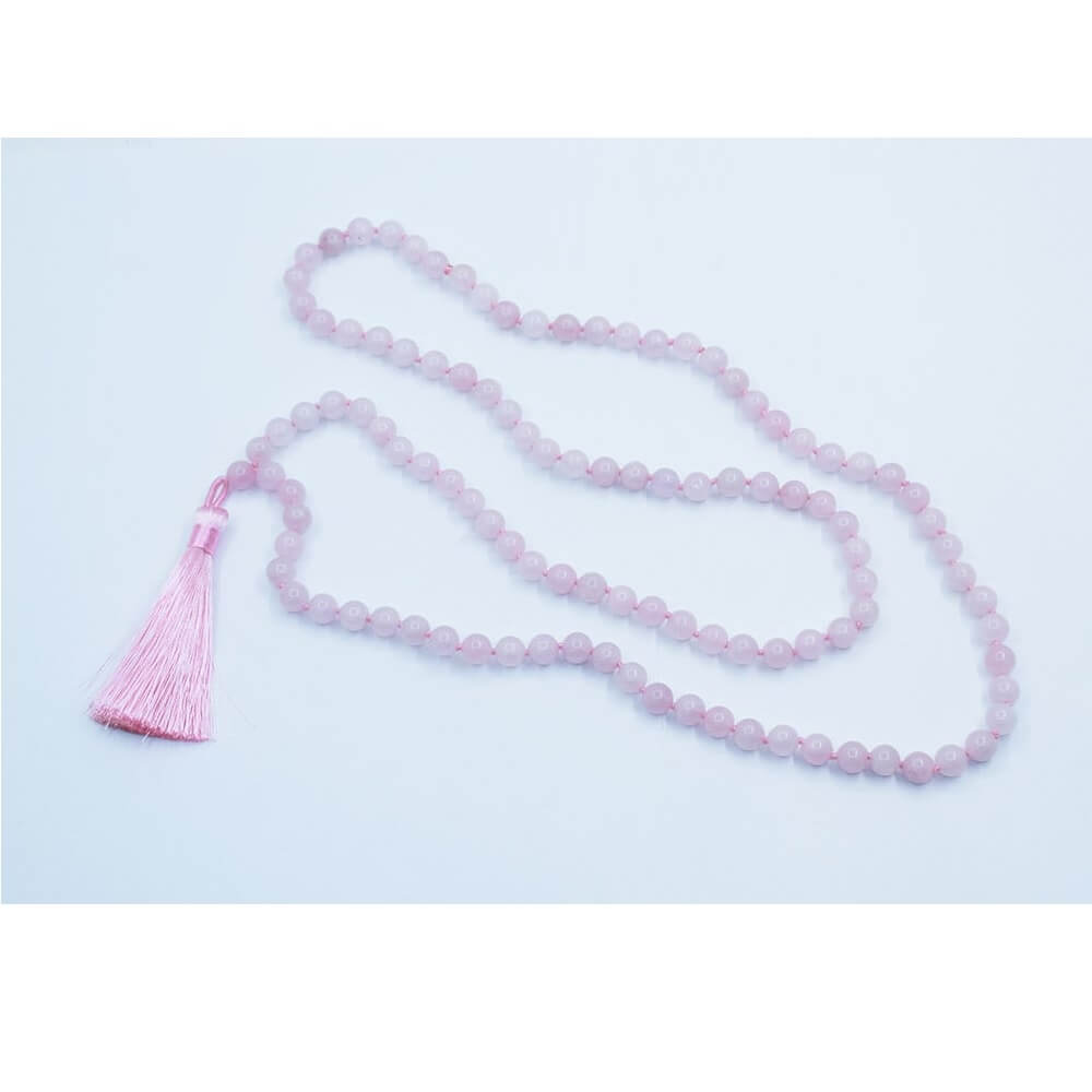 Pink Rose Quartz 8mm Mala Beads