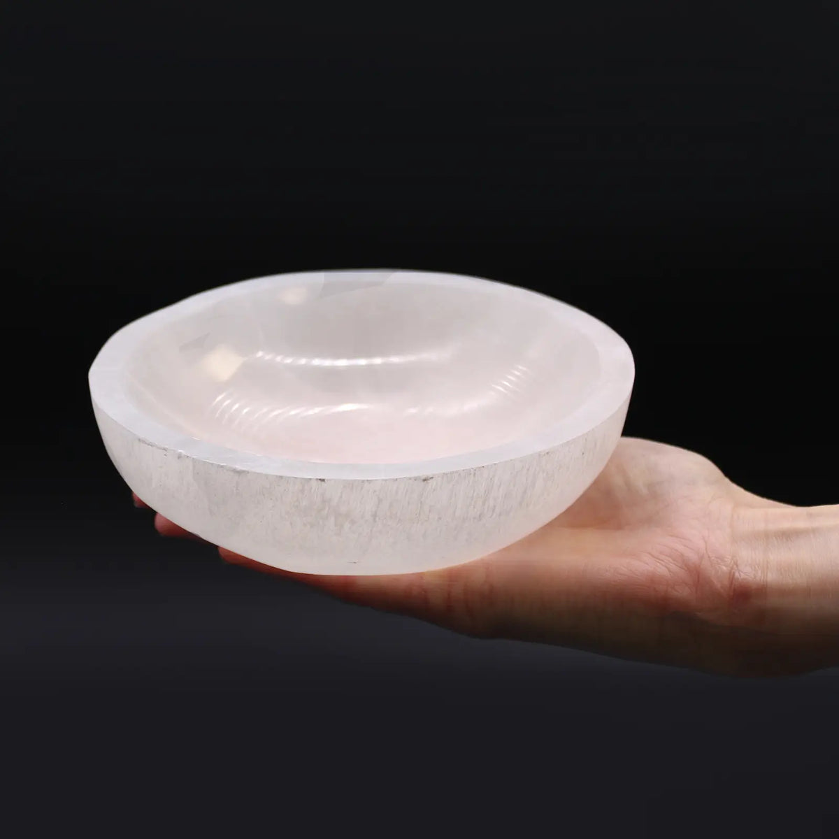 Large Round Polished Selenite Trinket Bowl
