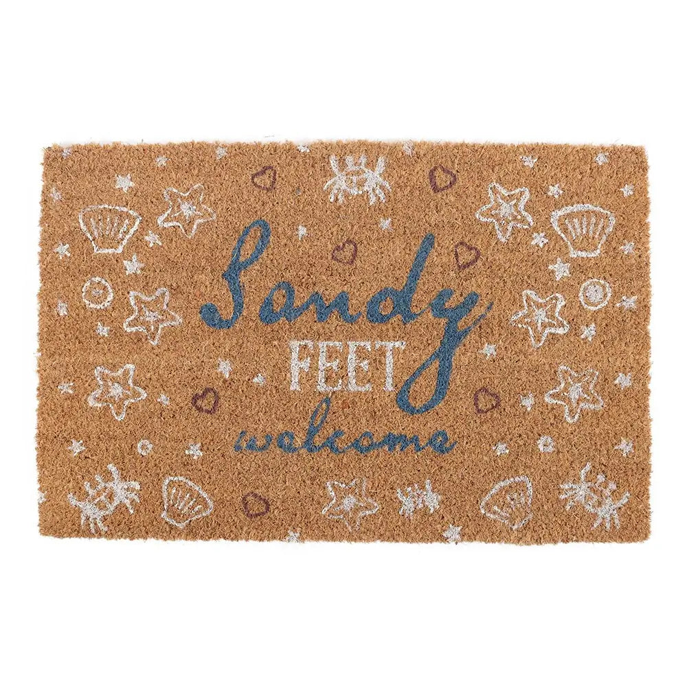 Sandy Feet Welcome Natural Coir Doormat