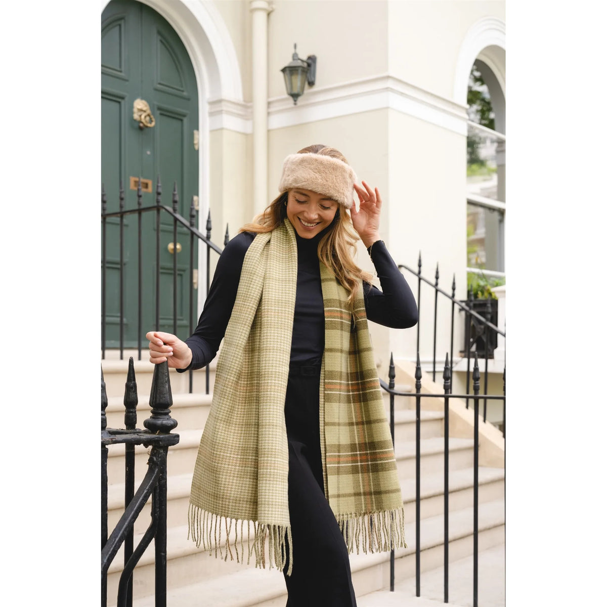 Green Check Scarf SC2081