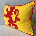 Red and Yellow Lion Rampant Scottish Banner Cushion