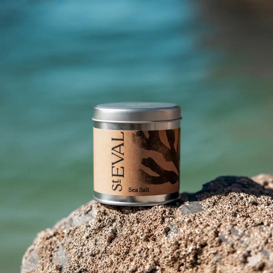 St Eval sea salt fragranced candle tin in Southend with seaside scent