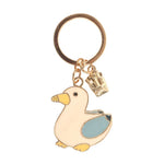 Seagull and Chips Seaside Metal Keyring