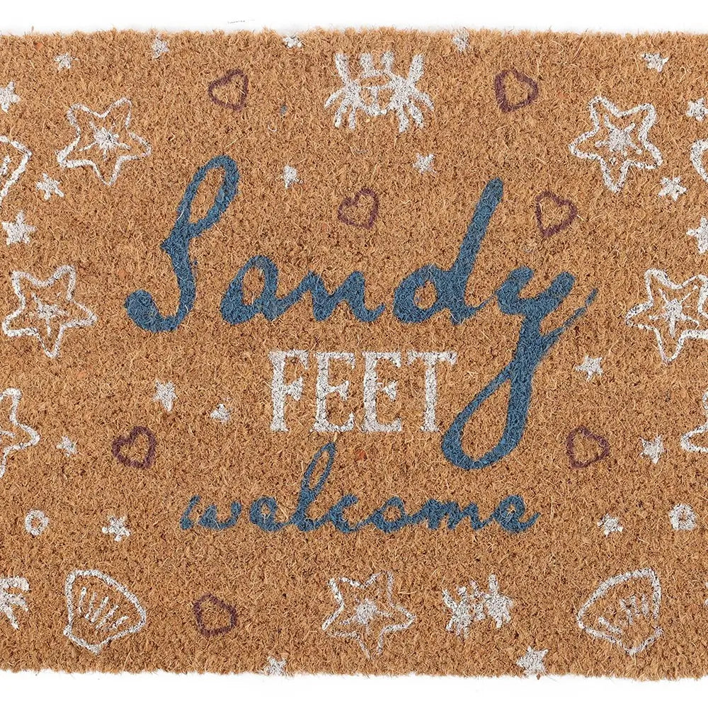 Sandy beach seaside design doormat