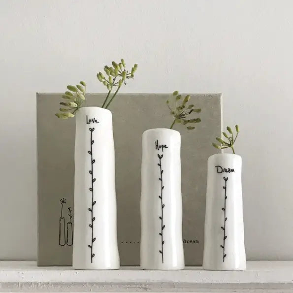 Trio Of Bud Vases – Love Hope Dream