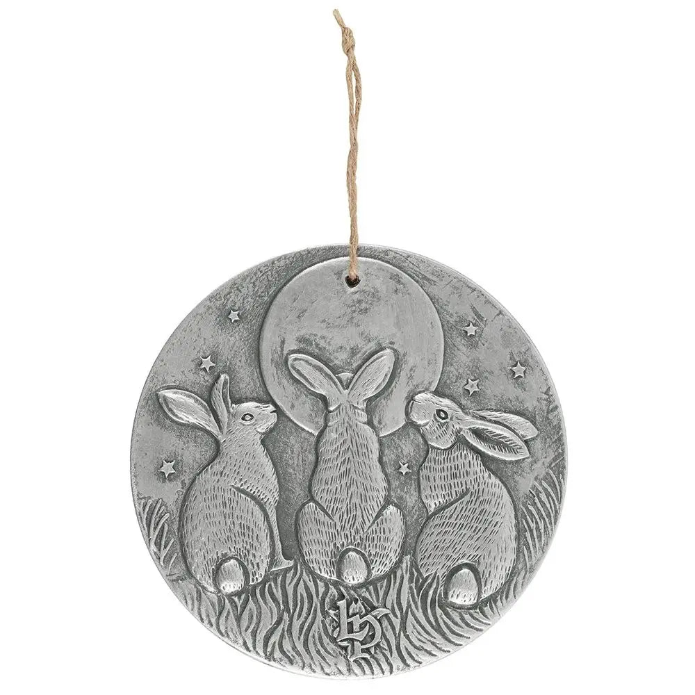 Moon Shadows Silver Terracotta Plaque By Lisa Parker