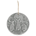 Moon Shadows Silver Terracotta Plaque By Lisa Parker