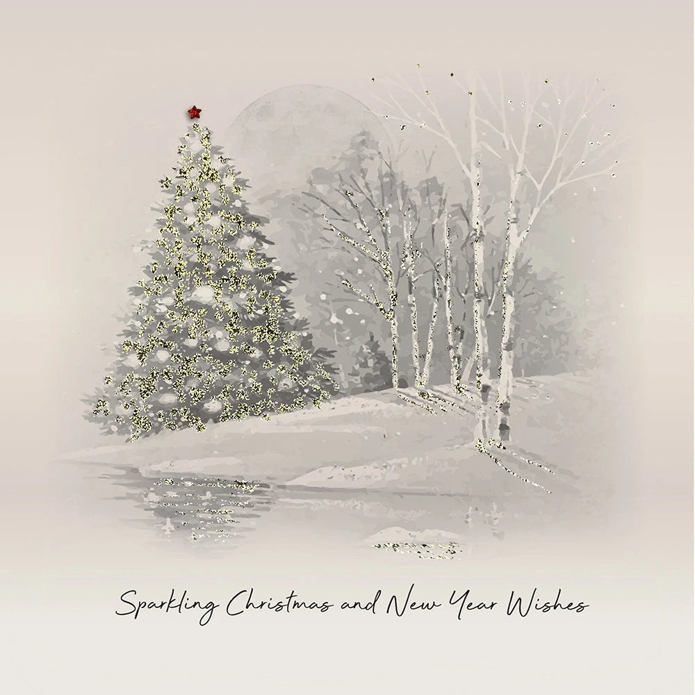 Sparkling Christmas and New Year Wishes Five Dollar Shake greeting card