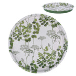 Round Metal Tray with Spring Hedgerow Design Print by Gisela Graham