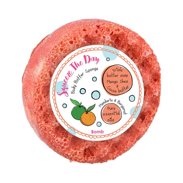 Squeeze the Day Body Buffer Shower Sponge by Bomb Cosmetics in Southend