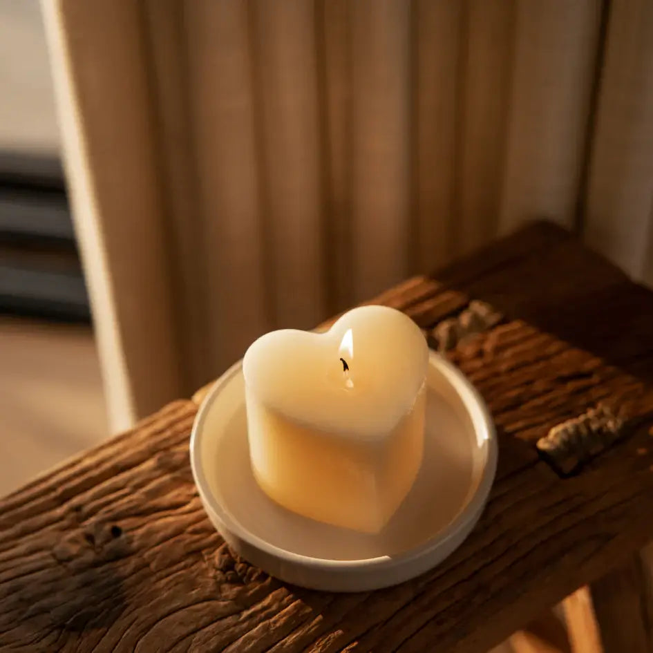 St Eval Ivory Mini Heart Candle