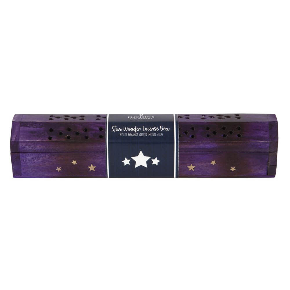 Star Wooden Incense Box & Bergamot Stick Set