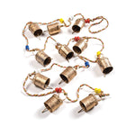 A String of Traditional Gold Coloured Metal Indian Bells with Beads