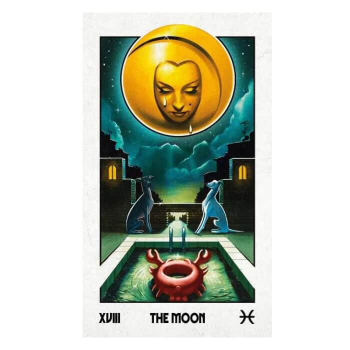 The Moon Tarot Card in The Supernova Tarot Deck by Supernova Tarot Card Deck by Federico Sali
