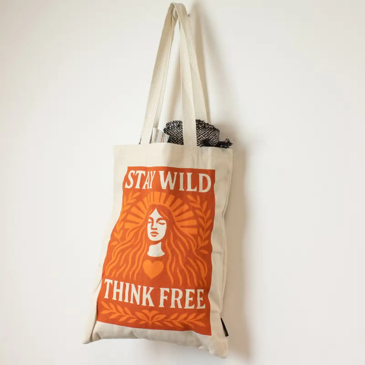Stay Wild Think Free Cotton Tote Bag