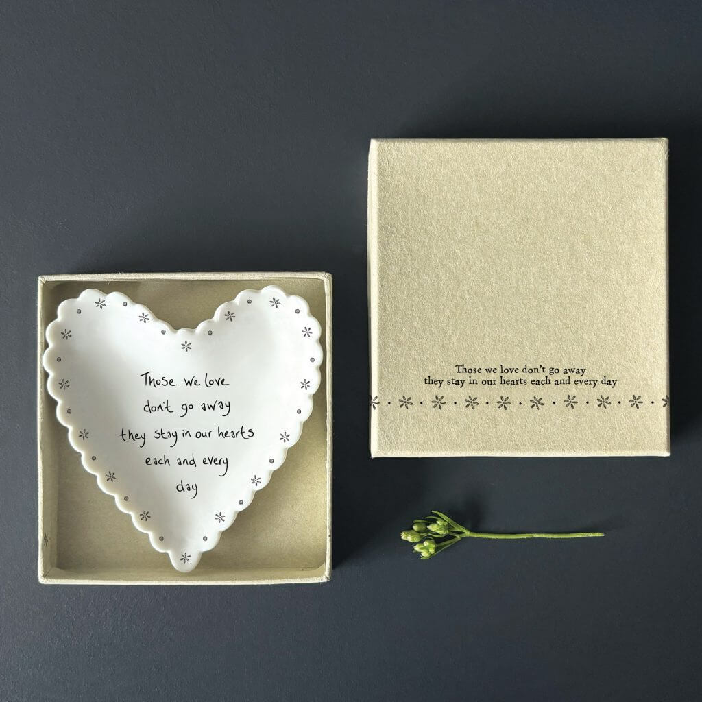 Those We Love Don't Go Away Scallop Edge Heart Dish