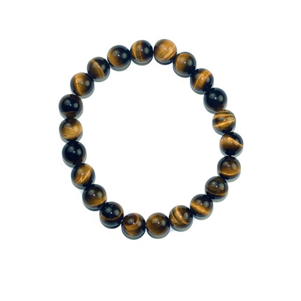 Tiger Eye 8mm Crystal Bead Bracelet