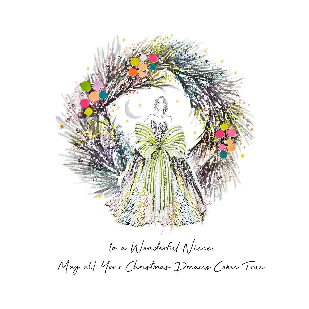 Greeting card To A Wonderful Niece may your Christmas Dreams Come True by Five Dollar Shake OW34