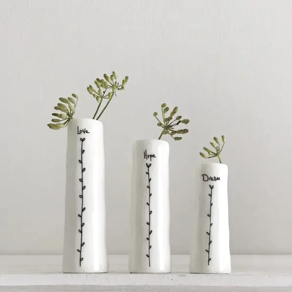 Trio Of Bud Vases – Love Hope Dream