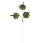 Artificial Green Velvet Pumpkin Pick by Gisela Graham