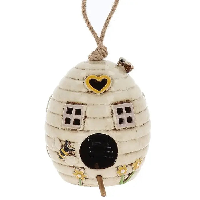 Village Pottery Beehive Cream Bird House