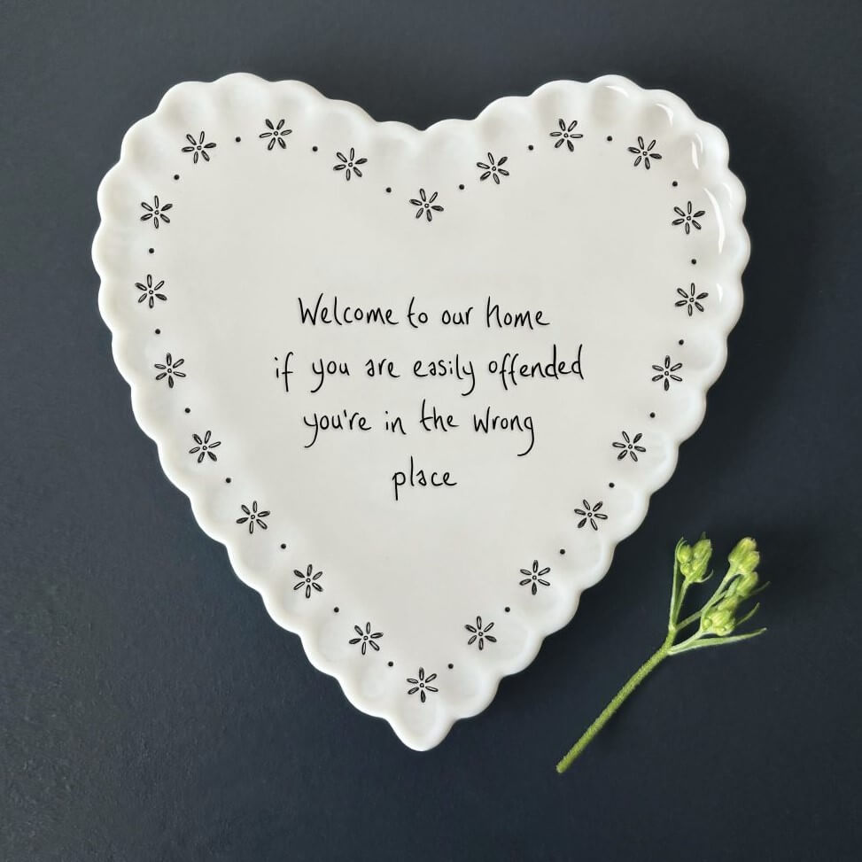 Welcome To Our Home Scallop Edge Coaster by East of India in Southend