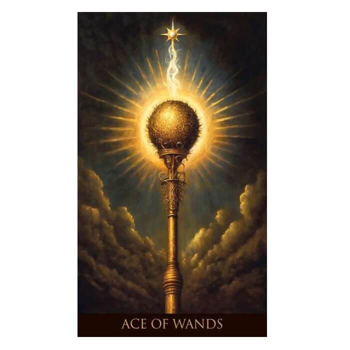 Ace of Wands Tarot Card from Whispers of Time Tarot Deck