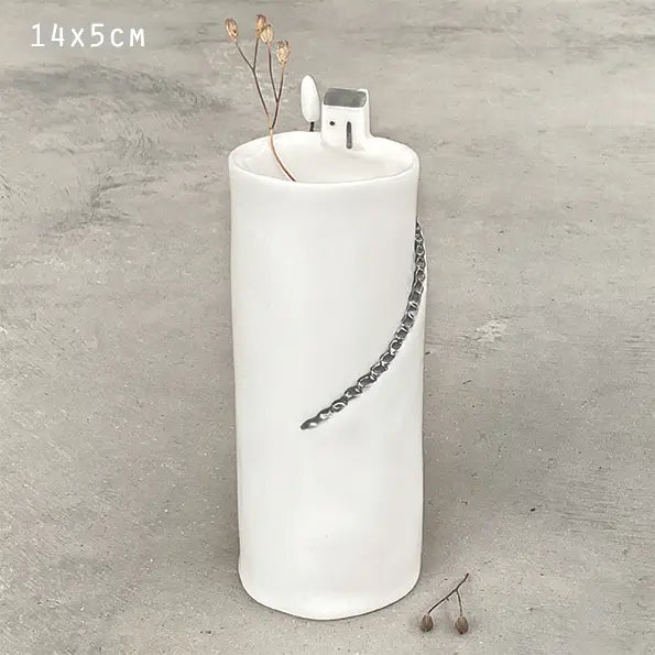 Large Tall Cliff House Porcelain Vase by East of India in Southend at gift shop Under the Sun