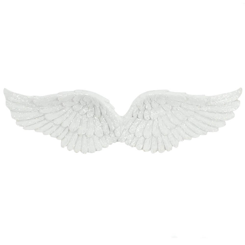 White Glitter Wall Hanging Angel Wings