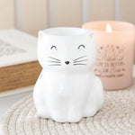 White Happy Cat Oil Burner