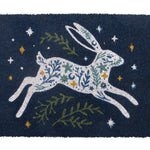 Blue Leaping Hare Doormat