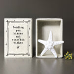 Porcelain Starfish Kisses Wish Token inside Message Matchbox by East of India