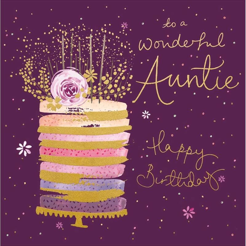 Wonderful Auntie Birthday Card with Cake