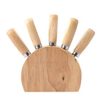 Wooden Cheese Knife Block Set of 5 Knives