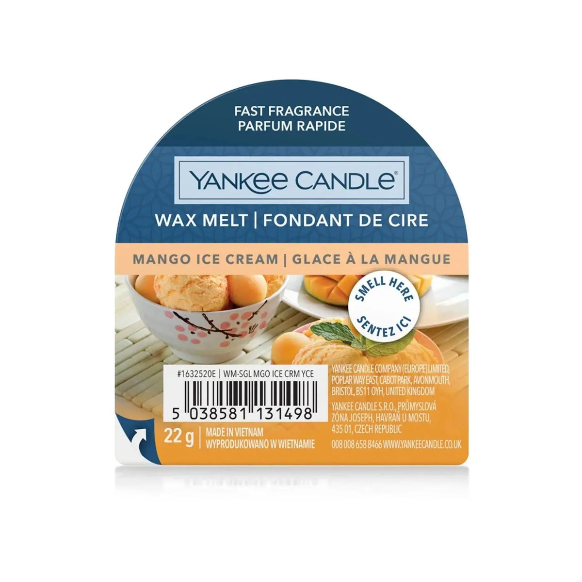 Yankee Wax Melt | Mango Ice Cream
