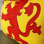 Red and Yellow Lion Rampant Scottish Banner Cushion