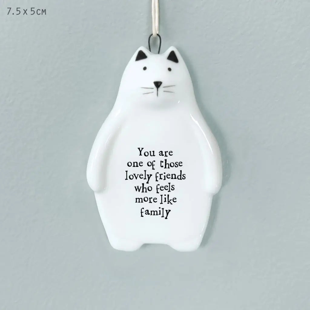 You Are A Lovely Friend Cat Shape Hanger bu East of India
