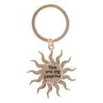 Gold Tone Sun Metal Keyring
