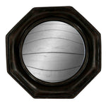 Antiqued Black Octagonal Framed Convex Mirror